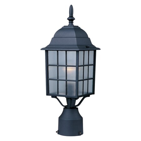 Maxim One Light Black Clear Glass Post Light 1052BK